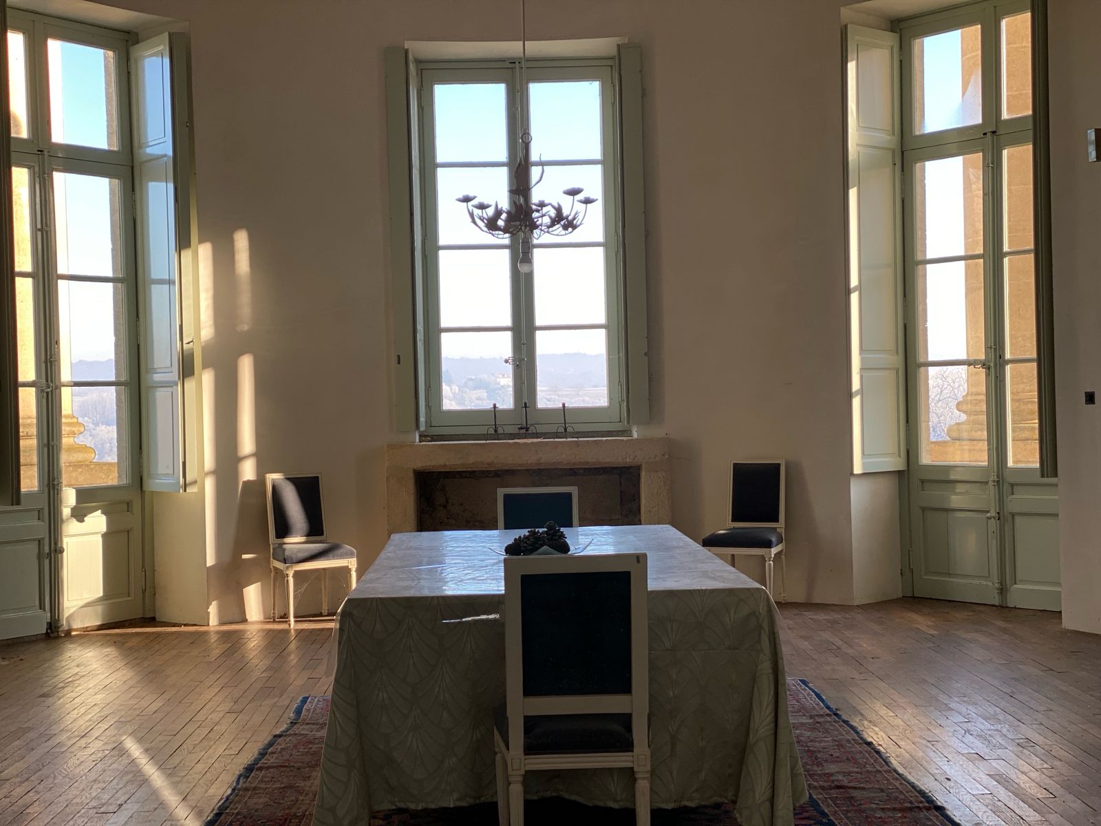 Bedroom with large windows