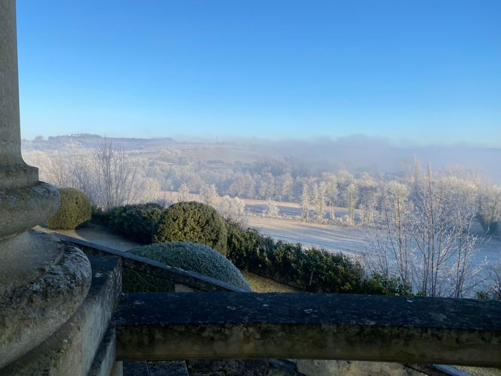 Frosty countryside view