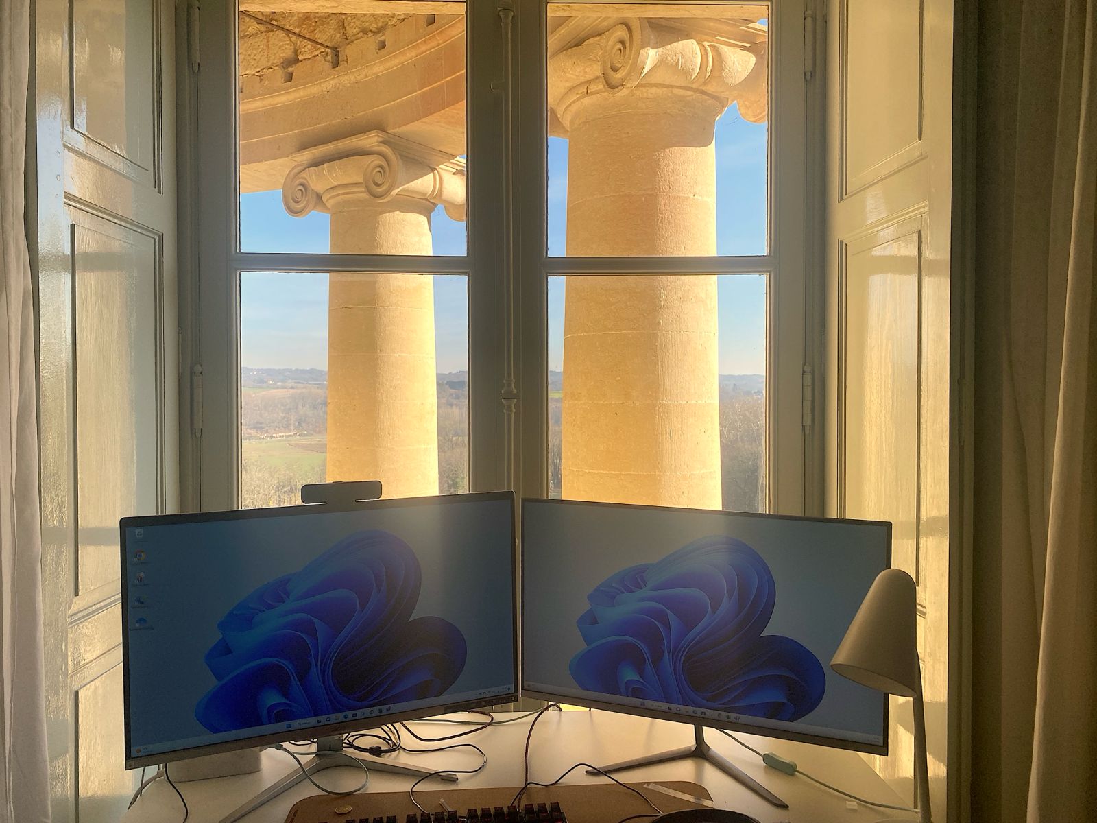 Office with a view of columns